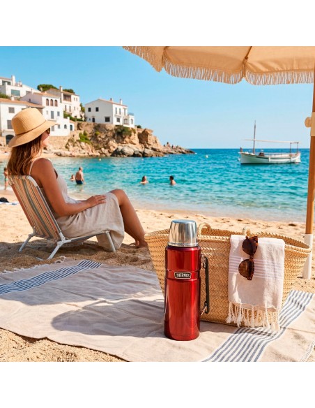 Garrafa de aço inoxidável 1,2L vermelha Thermos | Distria