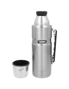 Garrafa térmica de aço inoxidável de 1,2 L prateada | Distria