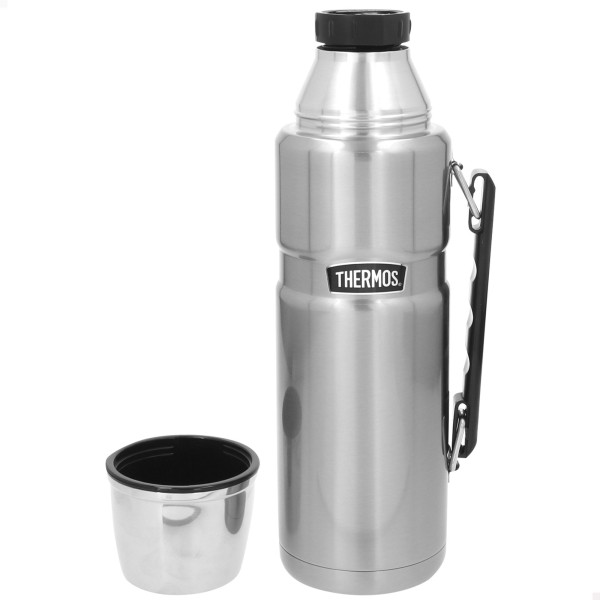 Garrafa térmica de aço inoxidável de 1,2 L prateada | Distria