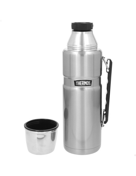 Garrafa térmica de aço inoxidável de 1,2 L prateada | Distria
