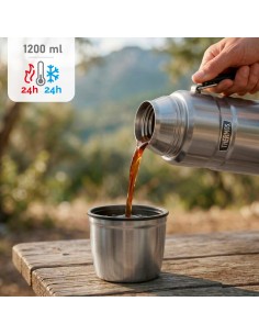 Garrafa térmica de aço inoxidável de 1,2 L prateada | Distria 2