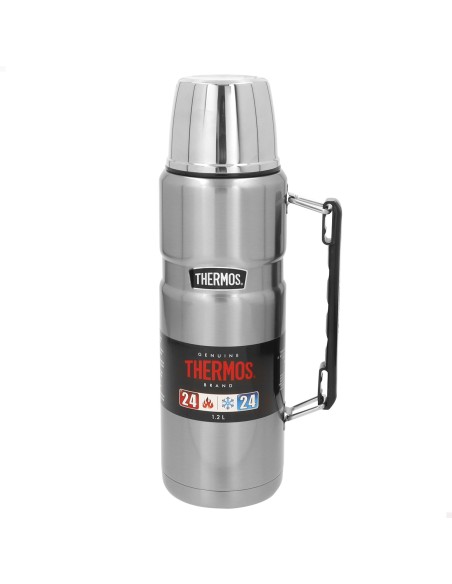 Garrafa térmica de aço inoxidável de 1,2 L prateada | Distria