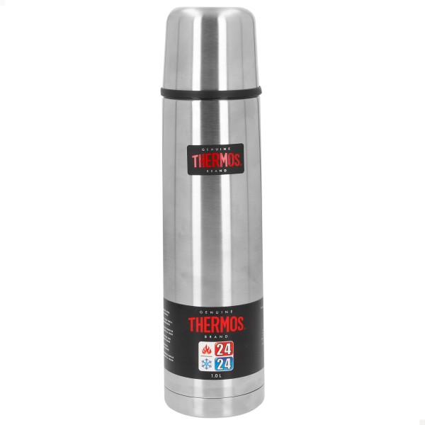 Garrafa térmica Thermos aço inoxidável prateada de 1L | Distria