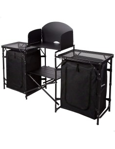 Cozinha dobrável para camping 175x48x110 cm com armários | Distria