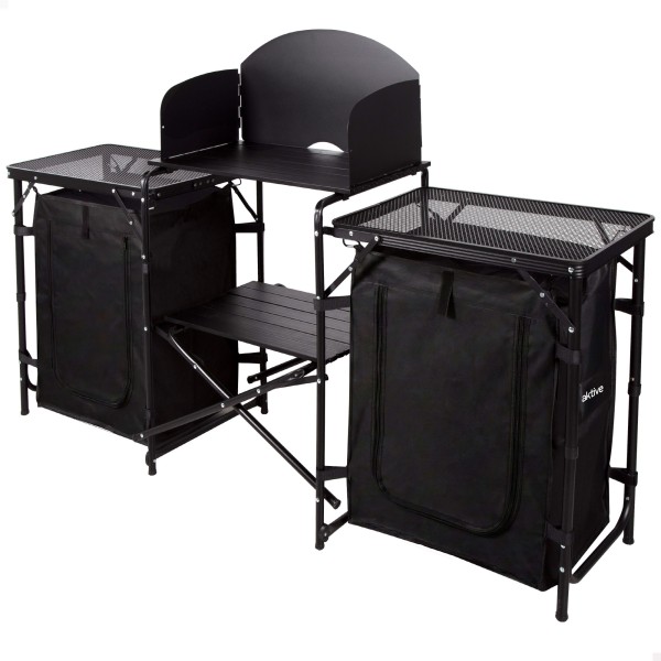 Cozinha dobrável para camping 175x48x110 cm com armários | Distria