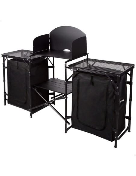Cozinha dobrável para camping 175x48x110 cm com armários | Distria