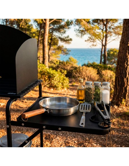 Unidade de cozinha dobrável para camping 130x48x118 cm | Aktive