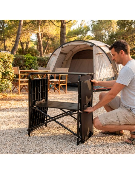 Unidade de cozinha dobrável para camping 130x48x118 cm | Aktive
