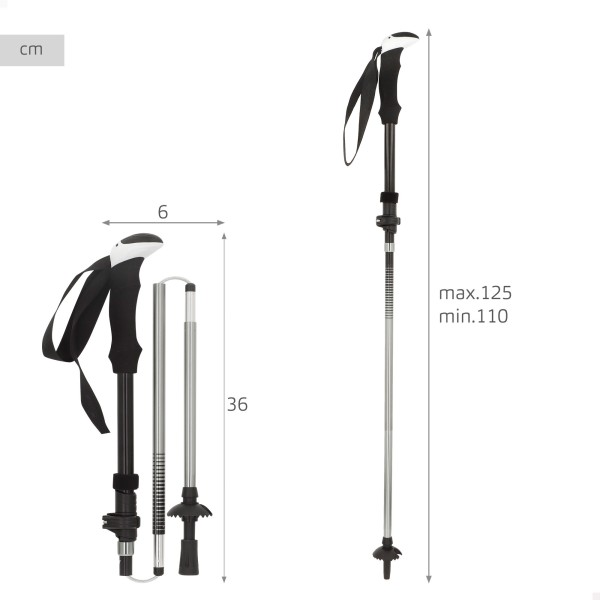 Bastão de trekking dobrável 107-125 cm Aktive | Distria