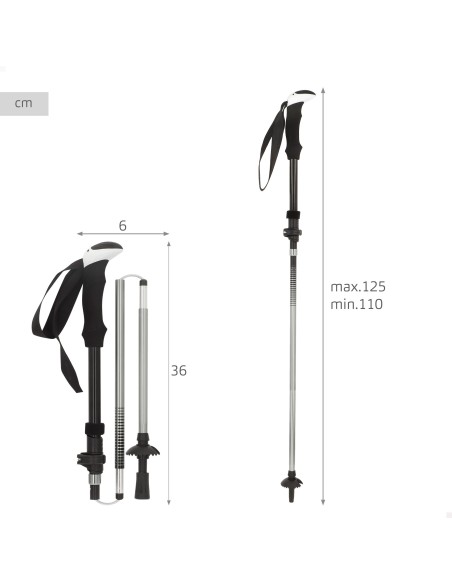 Bastão de trekking dobrável 107-125 cm Aktive | Distria