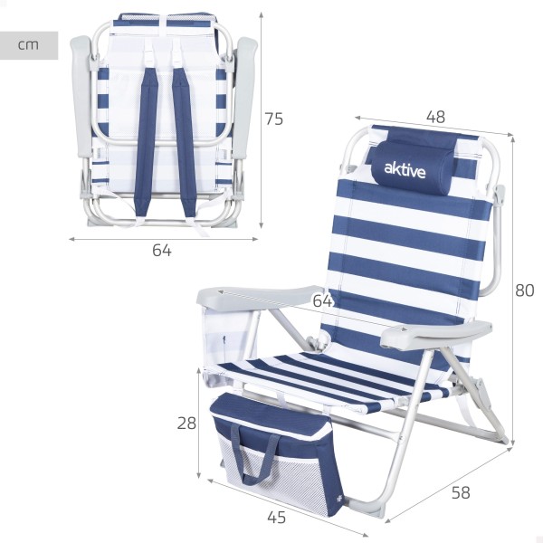 Cadeira de praia náutica dobrável com múltiplas posições | Distria