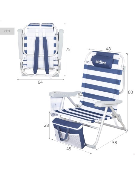 Cadeira de praia náutica dobrável com múltiplas posições | Distria
