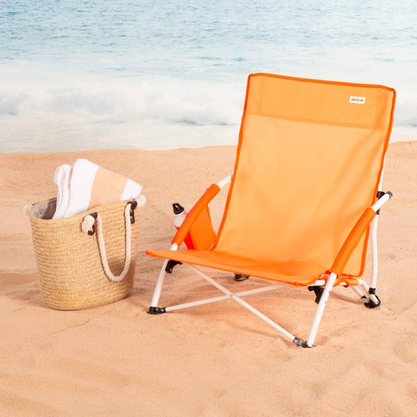 Aktive Cadeira de praia dobrável com bolso lateral | Distria