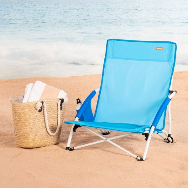 Cadeira de praia dobrável azul marinho Aktive | Distria