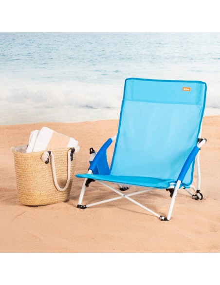Cadeira de praia dobrável azul marinho Aktive | Distria