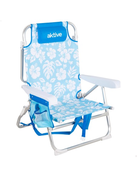 Aktive Cadeira de praia dobrável com múltiplas posições e bolsos | Distria