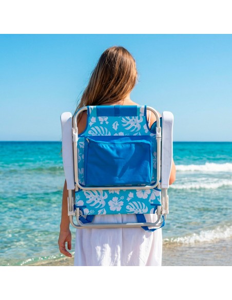Aktive Cadeira de praia dobrável com múltiplas posições e bolsos | Distria