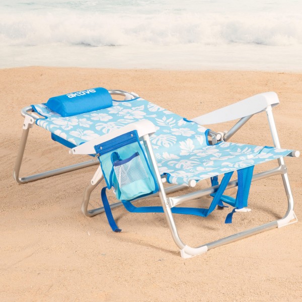 Aktive Cadeira de praia dobrável com múltiplas posições e bolsos | Distria