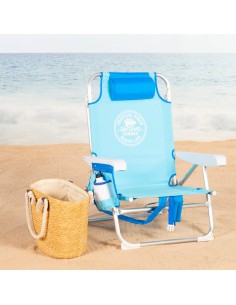 Cadeira de praia dobrável multiposições azul | Aktive 2