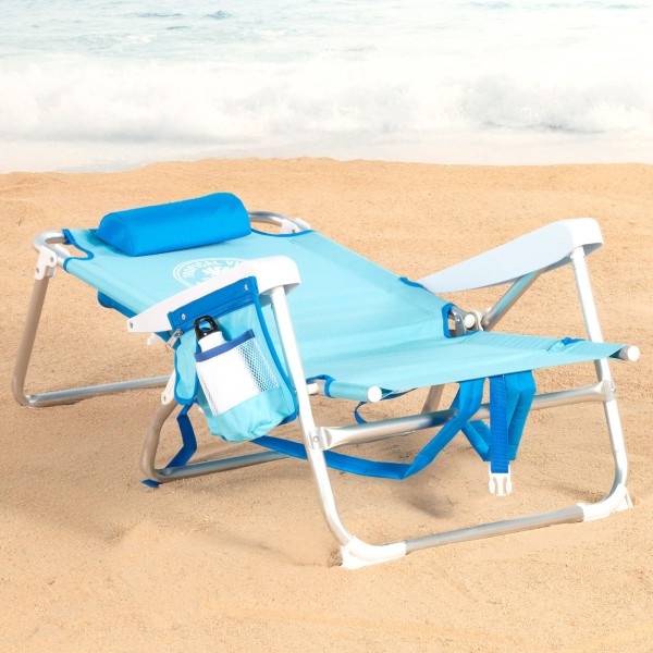 Cadeira de praia dobrável multiposições azul | Aktive