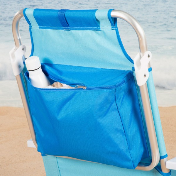 Cadeira de praia dobrável multiposições azul | Aktive