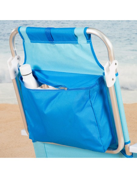 Cadeira de praia dobrável multiposições azul | Aktive