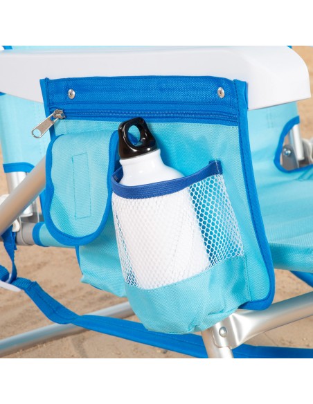 Cadeira de praia dobrável multiposições azul | Aktive
