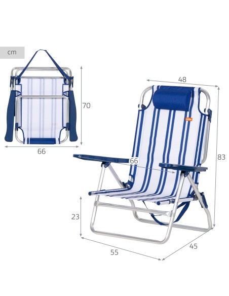 Cadeira de praia dobrável 48x45x83 cm Aktive | Distria