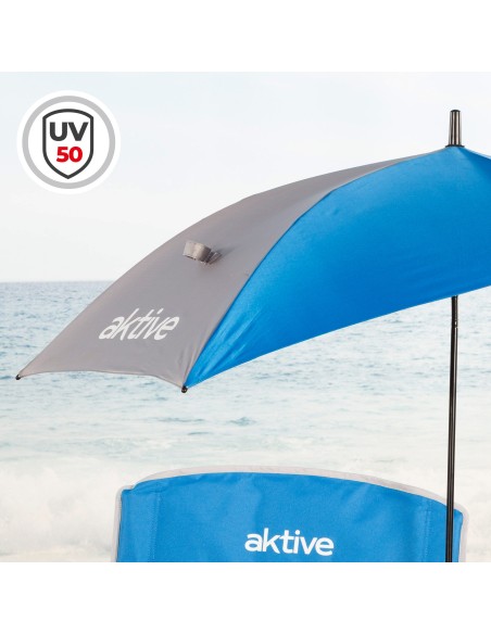 Cadeira dobrável Aktive com guarda-sol e suporte para copos | Distria