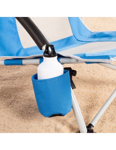 Cadeira dobrável Aktive com guarda-sol e suporte para copos | Distria