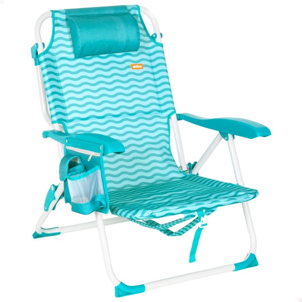 Cadeira de praia dobrável azul 48x58x76 cm Aktive | Distria