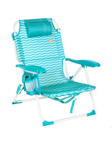 Cadeira de praia dobrável azul 48x58x76 cm Aktive | Distria