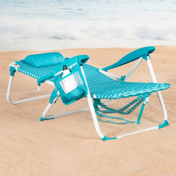 Cadeira de praia dobrável azul 48x58x76 cm Aktive | Distria