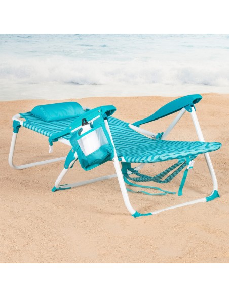 Cadeira de praia dobrável azul 48x58x76 cm Aktive | Distria