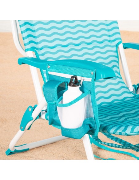 Cadeira de praia dobrável azul 48x58x76 cm Aktive | Distria