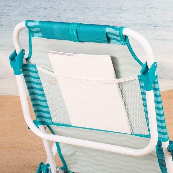 Cadeira de praia dobrável azul 48x58x76 cm Aktive | Distria