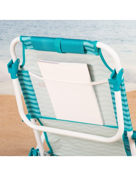 Cadeira de praia dobrável azul 48x58x76 cm Aktive | Distria