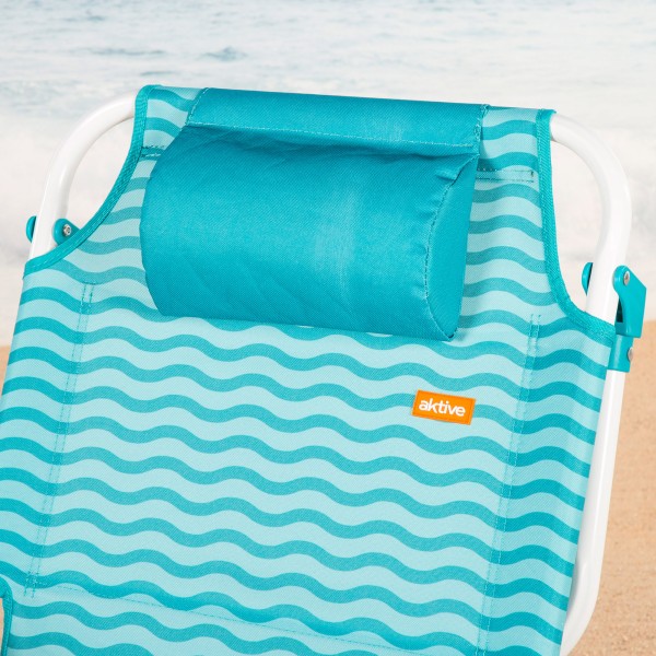 Cadeira de praia dobrável azul 48x58x76 cm Aktive | Distria