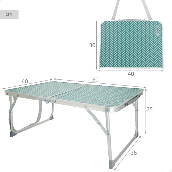 Aktive Mesa dobrável baixa de alumínio 60x40x25 cm | Distria