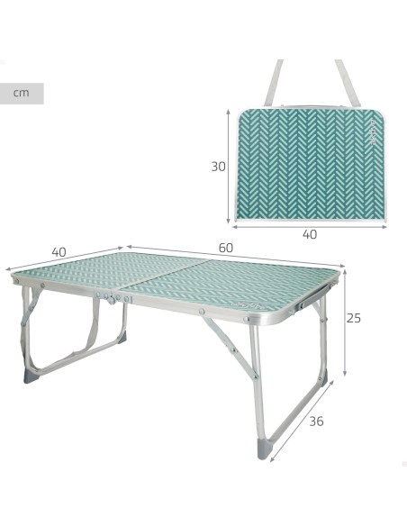 Aktive Mesa dobrável baixa de alumínio 60x40x25 cm | Distria