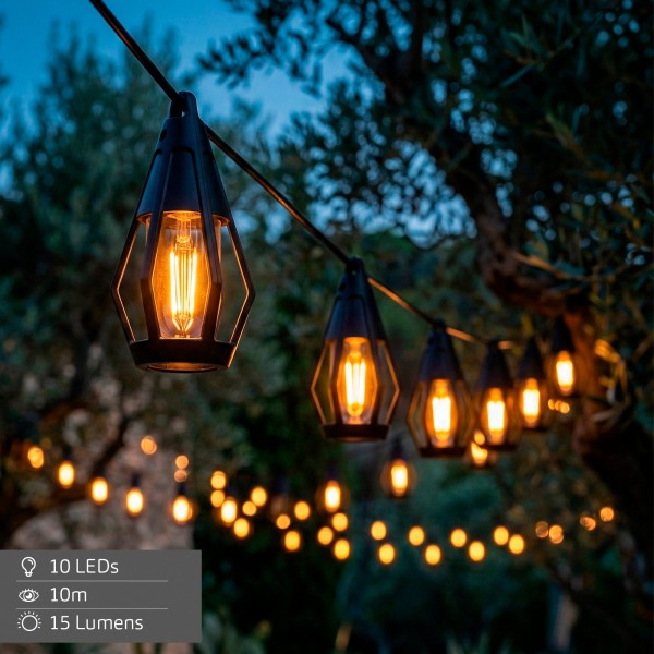 Cordão de luzes com 10 lanternas Aktive | Distria