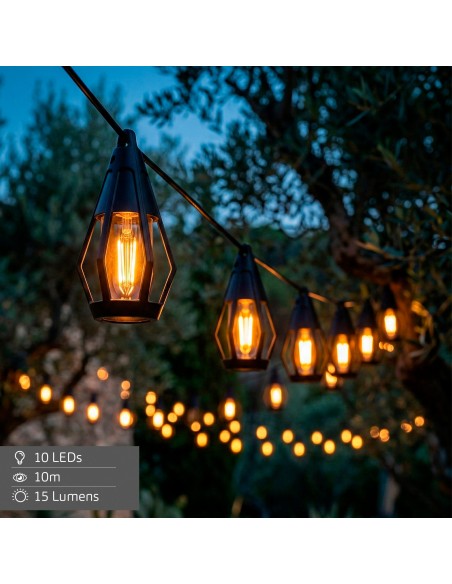 Cordão de luzes com 10 lanternas Aktive | Distria