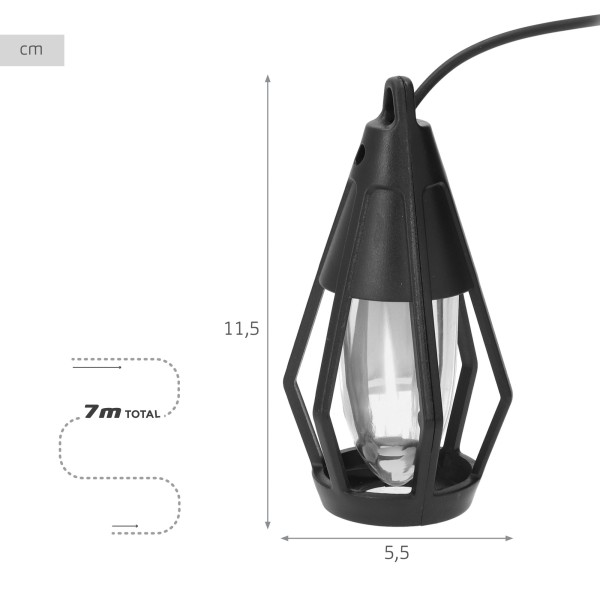 Cordão de luzes com 10 lanternas Aktive | Distria