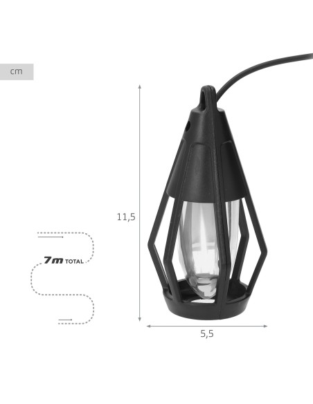 Cordão de luzes com 10 lanternas Aktive | Distria