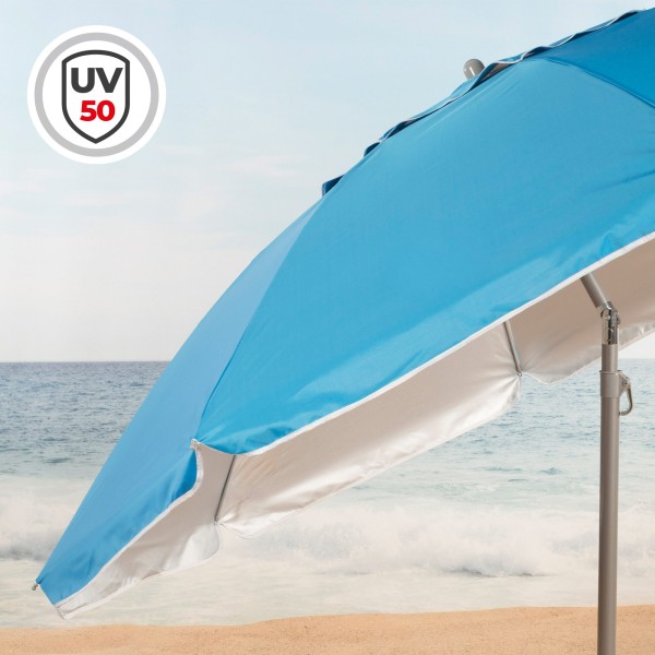 Guarda-sol de praia azul Aktive com proteção UV50 | Distria