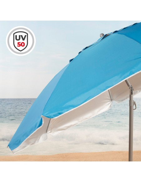 Guarda-sol de praia azul Aktive com proteção UV50 | Distria