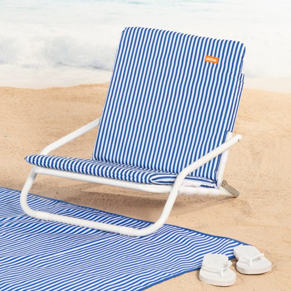 Cadeira de praia leve Aktive às riscas azuis e brancas | Distria