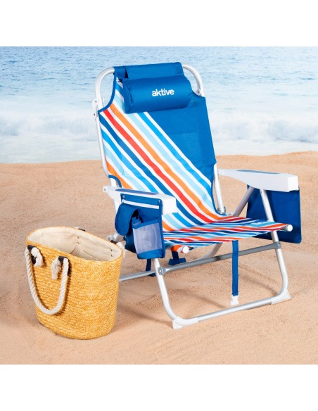 Cadeira de praia desdobrável Aktive anti-entalamento | Distria