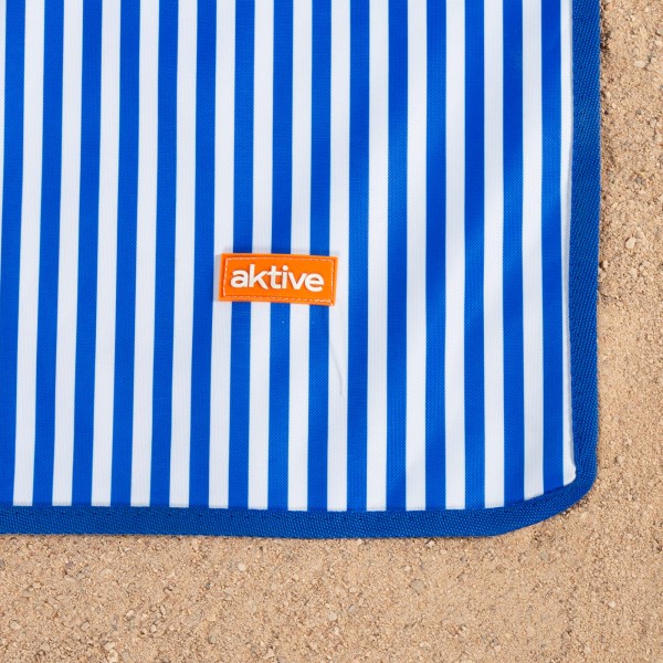 Tapete de praia dobrável Aktive às riscas 200x150 cm | Distria