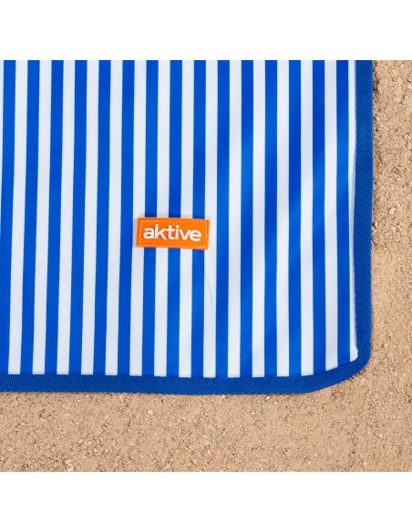Tapete de praia dobrável Aktive às riscas 200x150 cm | Distria